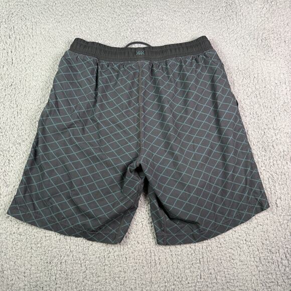 Rhone Peloton Mako Shorts Mens M Black Geometric Lined 9" Drawstring Stretch - Picture 5 of 9